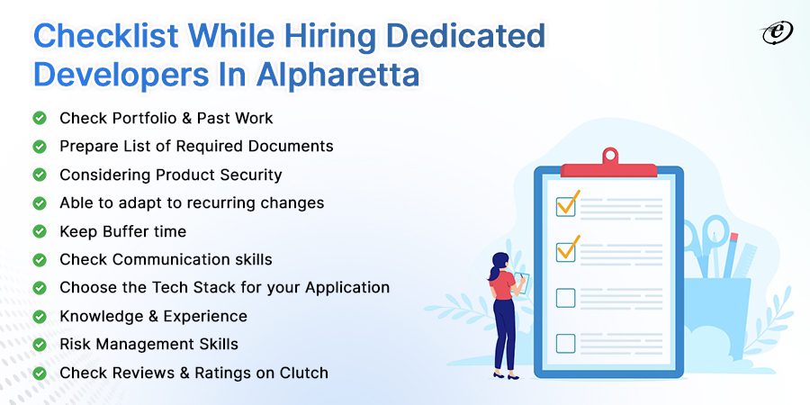 Top 10 essential checklists while hiring dedicated developers Alpharetta  