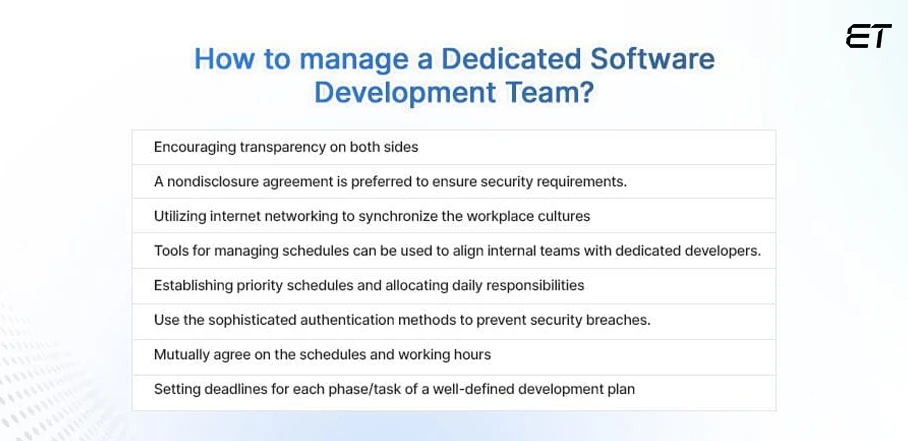 Hire Dedicated Developers India In 2026: The Complete Guide For You 9 How to manage a Dedicated Software Development Team