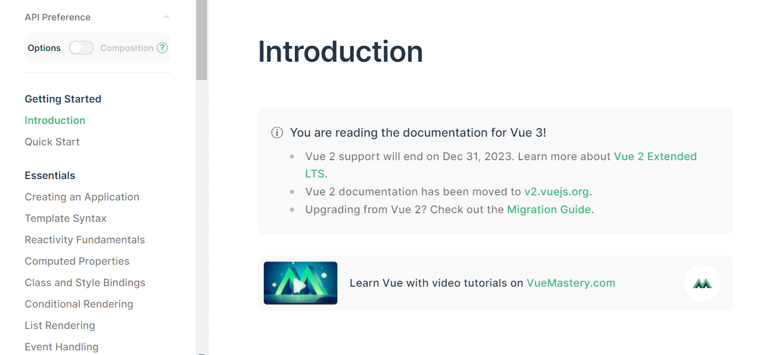 Vue's documentation 
