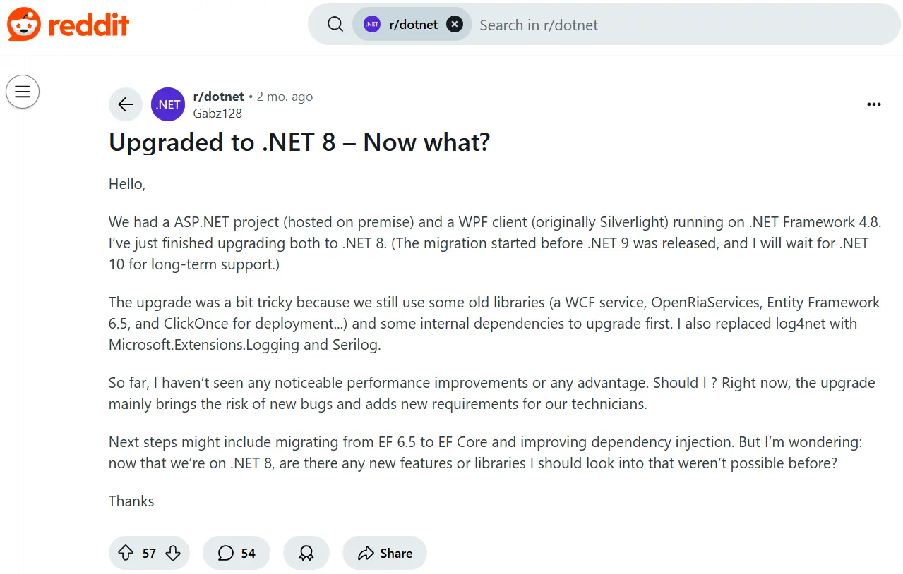 Reddit- Upgraded to .NET 8
